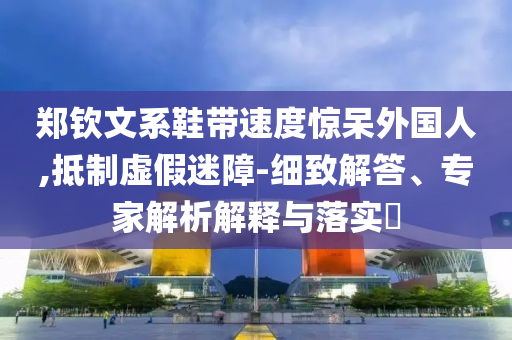 鄭欽文系鞋帶速度驚呆外國(guó)人,抵制虛假迷障-細(xì)致解答、專家解析解釋與落實(shí)?