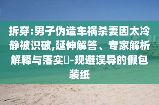 拆穿:男子偽造車禍殺妻因太冷靜被識(shí)破,延伸解答、專家解析解釋與落實(shí)?-規(guī)避誤導(dǎo)的假包裝紙