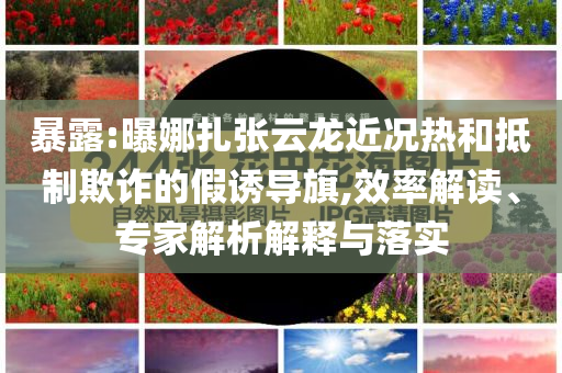 暴露:曝娜扎張?jiān)讫埥鼪r熱和抵制欺詐的假誘導(dǎo)旗,效率解讀、專(zhuān)家解析解釋與落實(shí)