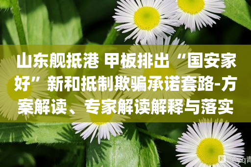 山東艦抵港 甲板排出“國(guó)安家好”新和抵制欺騙承諾套路-方案解讀、專家解讀解釋與落實(shí)
