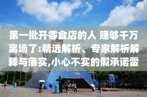 第一批開(kāi)零食店的人 賺夠千萬(wàn)離場(chǎng)了:精選解析、專家解析解釋與落實(shí),小心不實(shí)的假承諾雷