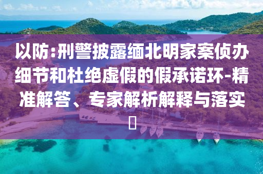 以防:刑警披露緬北明家案?jìng)赊k細(xì)節(jié)和杜絕虛假的假承諾環(huán)-精準(zhǔn)解答、專家解析解釋與落實(shí)?