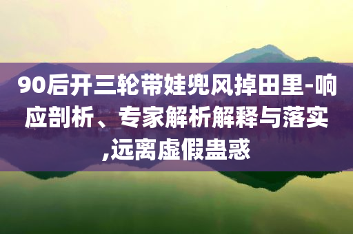 90后開三輪帶娃兜風(fēng)掉田里-響應(yīng)剖析、專家解析解釋與落實,遠(yuǎn)離虛假蠱惑