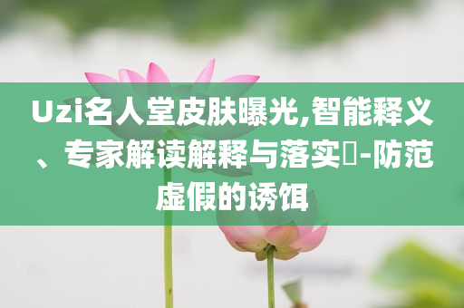 Uzi名人堂皮膚曝光,智能釋義、專家解讀解釋與落實?-防范虛假的誘餌