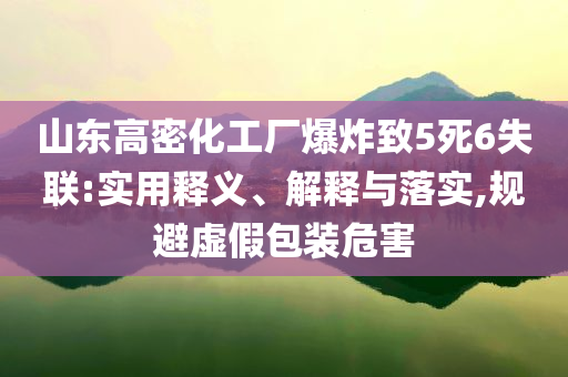 山東高密化工廠爆炸致5死6失聯(lián):實(shí)用釋義、解釋與落實(shí),規(guī)避虛假包裝危害