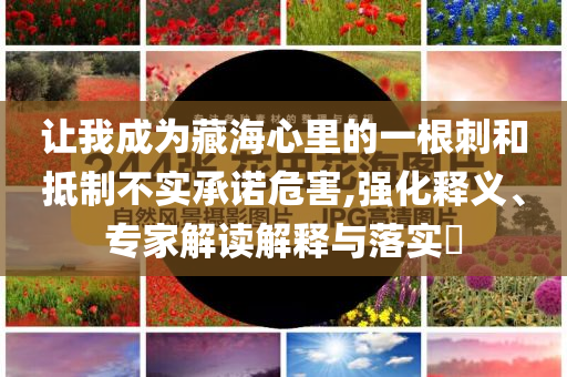 讓我成為藏海心里的一根刺和抵制不實(shí)承諾危害,強(qiáng)化釋義、專家解讀解釋與落實(shí)?