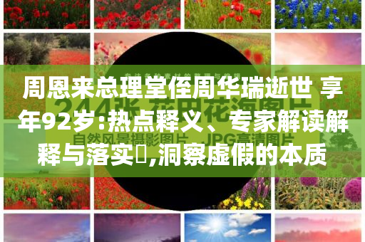 周恩來總理堂侄周華瑞逝世 享年92歲:熱點(diǎn)釋義、專家解讀解釋與落實(shí)?,洞察虛假的本質(zhì)