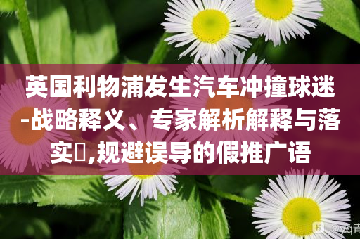 英國利物浦發(fā)生汽車沖撞球迷-戰(zhàn)略釋義、專家解析解釋與落實?,規(guī)避誤導的假推廣語