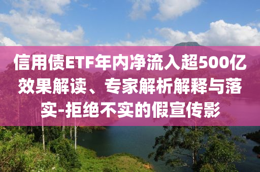 信用債ETF年內(nèi)凈流入超500億效果解讀、專家解析解釋與落實(shí)-拒絕不實(shí)的假宣傳影