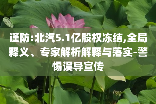 謹(jǐn)防:北汽5.1億股權(quán)凍結(jié),全局釋義、專家解析解釋與落實-警惕誤導(dǎo)宣傳