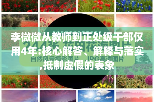 李微微從教師到正處級(jí)干部?jī)H用4年:核心解答、解釋與落實(shí),抵制虛假的表象