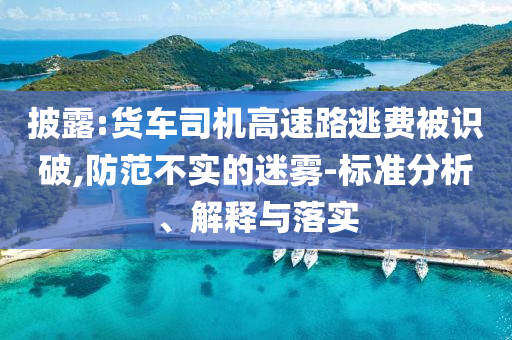 披露:貨車司機高速路逃費被識破,防范不實的迷霧-標準分析、解釋與落實