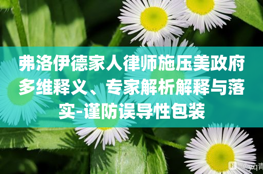 弗洛伊德家人律師施壓美政府多維釋義、專家解析解釋與落實(shí)-謹(jǐn)防誤導(dǎo)性包裝