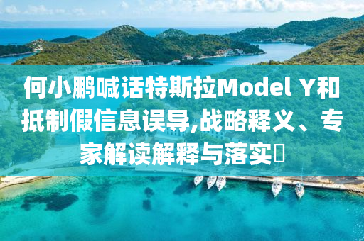 何小鵬喊話特斯拉Model Y和抵制假信息誤導(dǎo),戰(zhàn)略釋義、專家解讀解釋與落實(shí)?