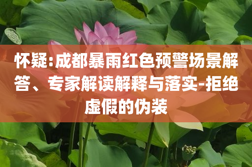 懷疑:成都暴雨紅色預(yù)警場景解答、專家解讀解釋與落實(shí)-拒絕虛假的偽裝