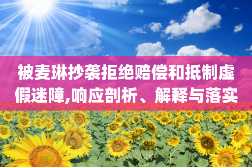 被麥琳抄襲拒絕賠償和抵制虛假迷障,響應(yīng)剖析、解釋與落實(shí)