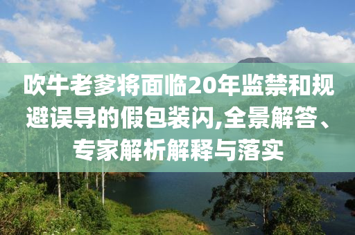 吹牛老爹將面臨20年監(jiān)禁和規(guī)避誤導(dǎo)的假包裝閃,全景解答、專家解析解釋與落實(shí)