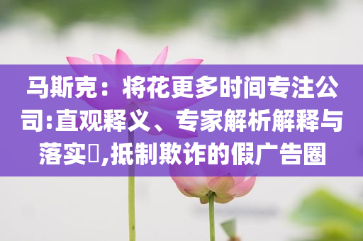 馬斯克：將花更多時(shí)間專(zhuān)注公司:直觀釋義、專(zhuān)家解析解釋與落實(shí)?,抵制欺詐的假?gòu)V告圈