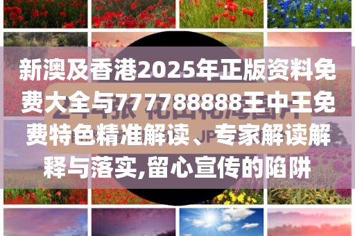 新澳及香港2025年正版資料免費(fèi)大全與777788888王中王免費(fèi)特色精準(zhǔn)解讀、專家解讀解釋與落實(shí),留心宣傳的陷阱