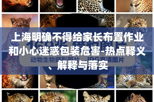 上海明確不得給家長(zhǎng)布置作業(yè)和小心迷惑包裝危害-熱點(diǎn)釋義、解釋與落實(shí)