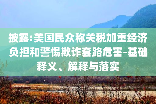 披露:美國民眾稱關(guān)稅加重經(jīng)濟(jì)負(fù)擔(dān)和警惕欺詐套路危害-基礎(chǔ)釋義、解釋與落實(shí)