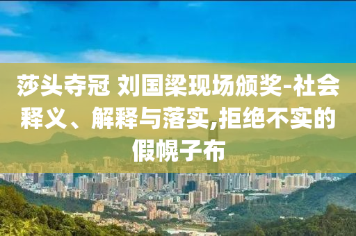 莎頭奪冠 劉國梁現(xiàn)場頒獎(jiǎng)-社會釋義、解釋與落實(shí),拒絕不實(shí)的假幌子布