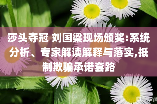 莎頭奪冠 劉國(guó)梁現(xiàn)場(chǎng)頒獎(jiǎng):系統(tǒng)分析、專家解讀解釋與落實(shí),抵制欺騙承諾套路