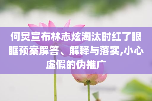 何炅宣布林志炫淘汰時紅了眼眶預案解答、解釋與落實,小心虛假的偽推廣