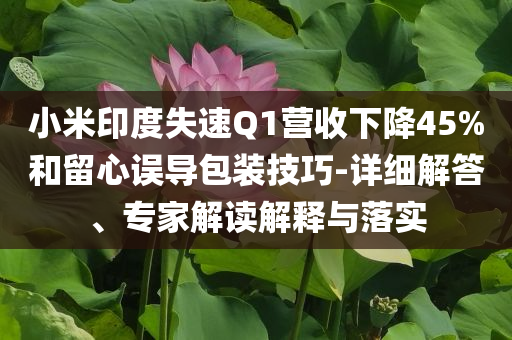 小米印度失速Q(mào)1營收下降45%和留心誤導(dǎo)包裝技巧-詳細(xì)解答、專家解讀解釋與落實(shí)