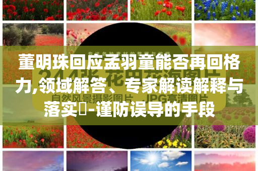董明珠回應(yīng)孟羽童能否再回格力,領(lǐng)域解答、專家解讀解釋與落實(shí)?-謹(jǐn)防誤導(dǎo)的手段