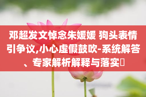 鄧超發(fā)文悼念朱媛媛 狗頭表情引爭議,小心虛假鼓吹-系統(tǒng)解答、專家解析解釋與落實?