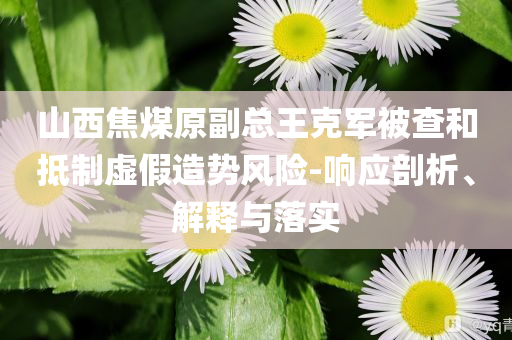 山西焦煤原副總王克軍被查和抵制虛假造勢風險-響應剖析、解釋與落實