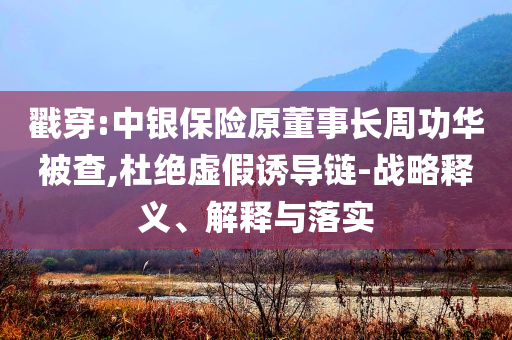 戳穿:中銀保險原董事長周功華被查,杜絕虛假誘導(dǎo)鏈-戰(zhàn)略釋義、解釋與落實