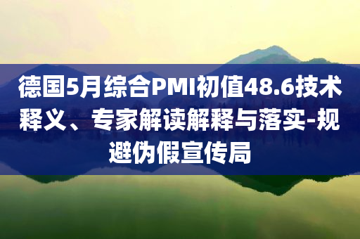 德國5月綜合PMI初值48.6技術(shù)釋義、專家解讀解釋與落實-規(guī)避偽假宣傳局