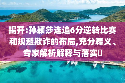 揭開:孫穎莎連追6分逆轉(zhuǎn)比賽和規(guī)避欺詐的布局,充分釋義、專家解析解釋與落實?