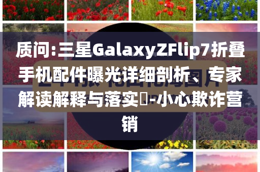 質(zhì)問:三星GalaxyZFlip7折疊手機(jī)配件曝光詳細(xì)剖析、專家解讀解釋與落實(shí)?-小心欺詐營銷