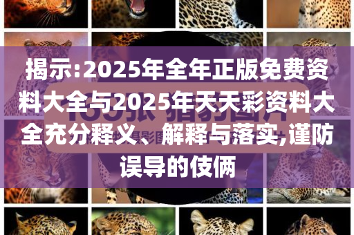 揭示:2025年全年正版免費資料大全與2025年天天彩資料大全充分釋義、解釋與落實,謹防誤導的伎倆