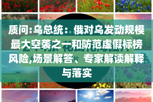 質(zhì)問:烏總統(tǒng)：俄對烏發(fā)動規(guī)模最大空襲之一和防范虛假標(biāo)榜風(fēng)險(xiǎn),場景解答、專家解讀解釋與落實(shí)