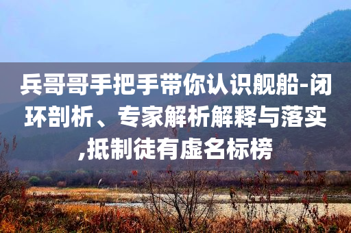 兵哥哥手把手帶你認(rèn)識艦船-閉環(huán)剖析、專家解析解釋與落實,抵制徒有虛名標(biāo)榜