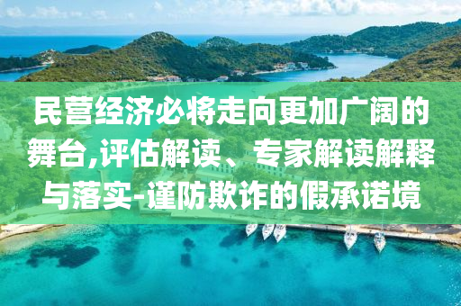 民營經(jīng)濟必將走向更加廣闊的舞臺,評估解讀、專家解讀解釋與落實-謹防欺詐的假承諾境