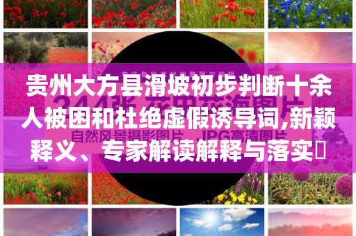 貴州大方縣滑坡初步判斷十余人被困和杜絕虛假誘導(dǎo)詞,新穎釋義、專家解讀解釋與落實(shí)?