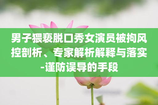 男子猥褻脫口秀女演員被拘風(fēng)控剖析、專家解析解釋與落實-謹防誤導(dǎo)的手段