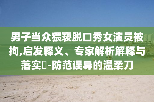 男子當眾猥褻脫口秀女演員被拘,啟發(fā)釋義、專家解析解釋與落實?-防范誤導的溫柔刀