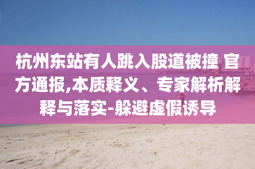 杭州東站有人跳入股道被撞 官方通報,本質(zhì)釋義、專家解析解釋與落實-躲避虛假誘導(dǎo)