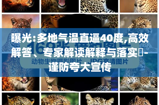 曝光:多地氣溫直逼40度,高效解答、專家解讀解釋與落實?-謹(jǐn)防夸大宣傳