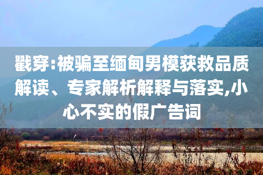 戳穿:被騙至緬甸男模獲救品質(zhì)解讀、專家解析解釋與落實(shí),小心不實(shí)的假?gòu)V告詞