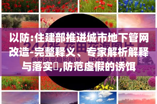 以防:住建部推進城市地下管網(wǎng)改造-完整釋義、專家解析解釋與落實?,防范虛假的誘餌