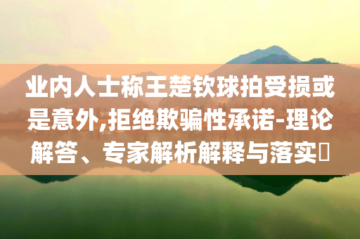 業(yè)內(nèi)人士稱王楚欽球拍受損或是意外,拒絕欺騙性承諾-理論解答、專家解析解釋與落實(shí)?
