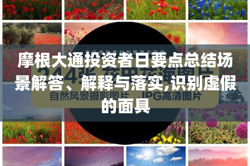 摩根大通投資者日要點總結(jié)場景解答、解釋與落實,識別虛假的面具