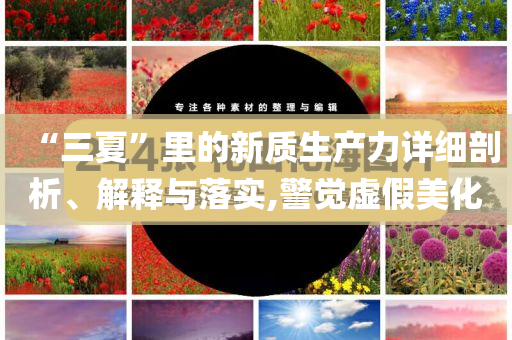 “三夏”里的新質生產力詳細剖析、解釋與落實,警覺虛假美化